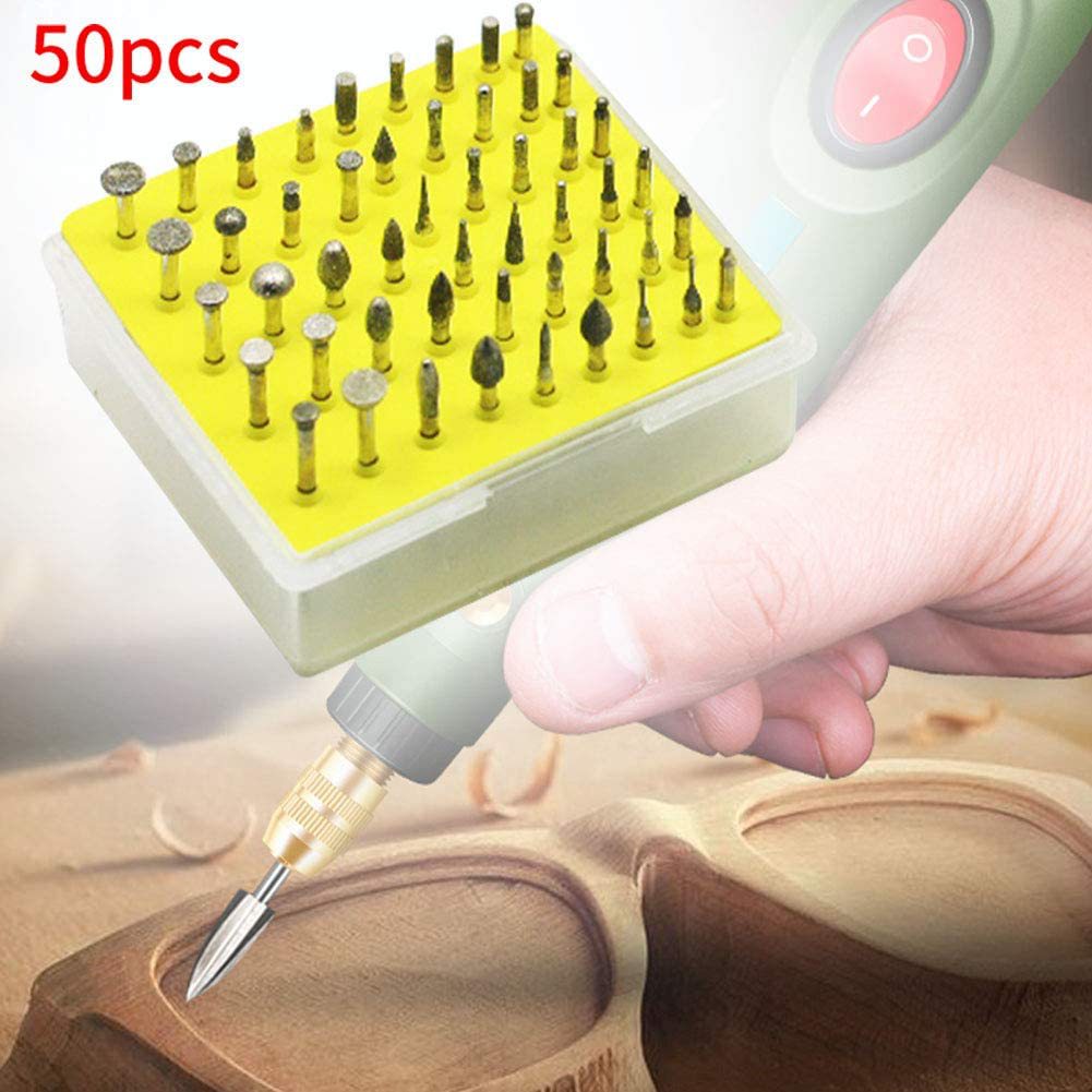 50PC diamond grinding head polishing combination set, diamond sand grinding head rod, special jade grinding head for electric grinding full image
