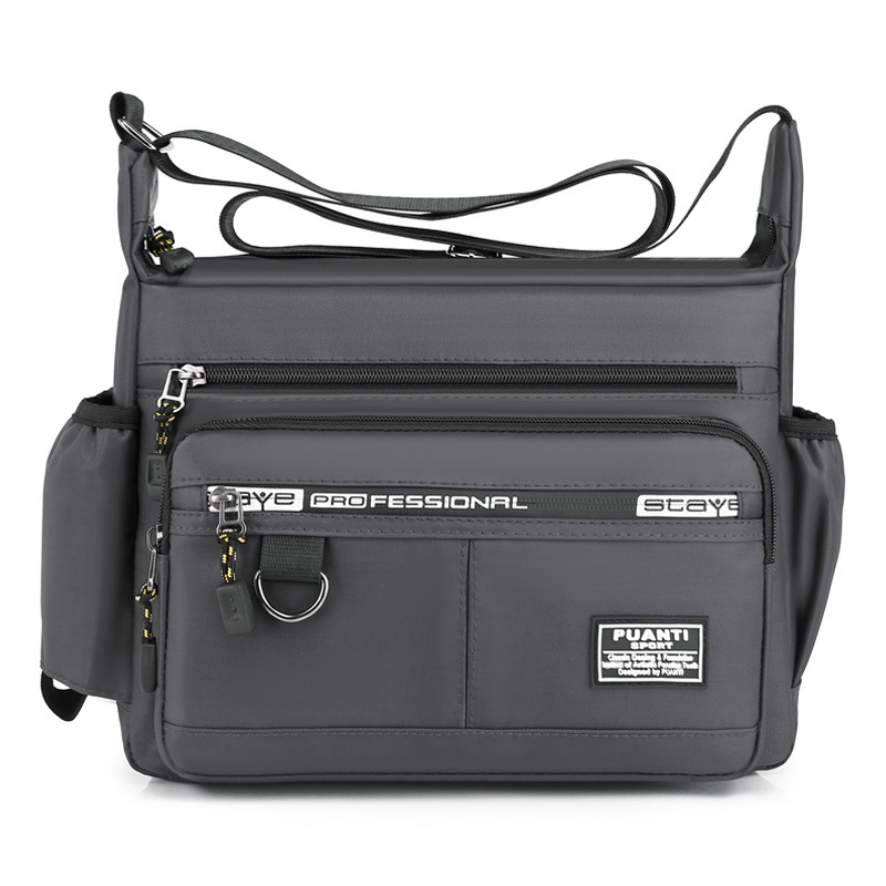 Cross-border men's single-shoulder bag, simple and casual crossbody bag, large-capacity multi-layer backpack, Oxford cloth business commuting men's bag undefined
