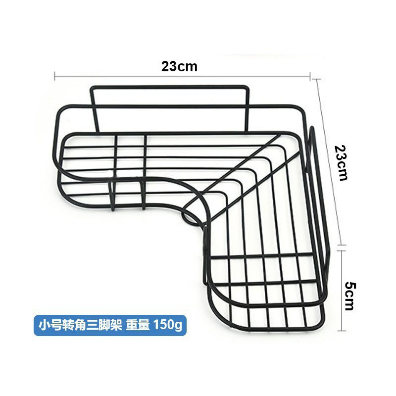Stainless steel corner bathroom storage rack, no need for drilling, bathroom washbasin storage rack, toilet wall triangular rack undefined