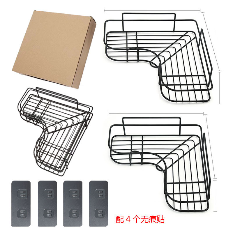 Stainless steel corner bathroom storage rack, no need for drilling, bathroom washbasin storage rack, toilet wall triangular rack undefined