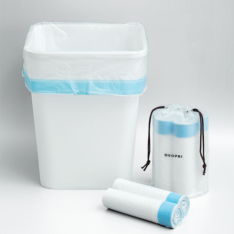 Thickened household garbage bags with drawstring, 45*50 drawstring bags, garbage bins, plastic bags, large sizes available for delivery Specification image