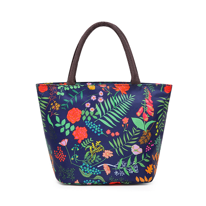 Waterproof hand-held flower cloth bag, bento bag, hand-held lunch box bag, mommy bag, small square bag, lunch bag, vegetable bag, street stall bag undefined