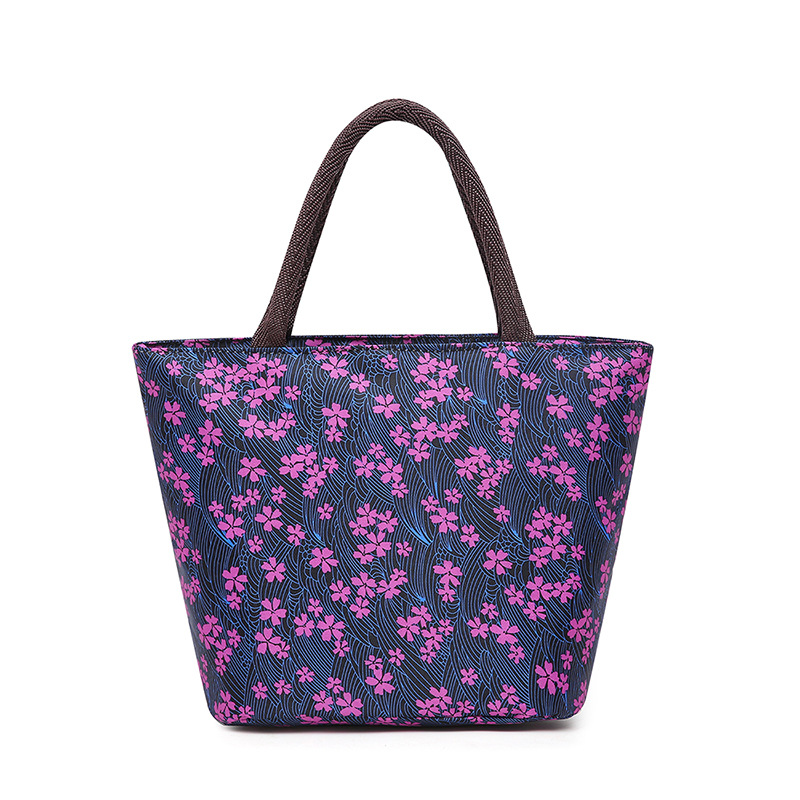 Waterproof hand-held flower cloth bag, bento bag, hand-held lunch box bag, mommy bag, small square bag, lunch bag, vegetable bag, street stall bag undefined