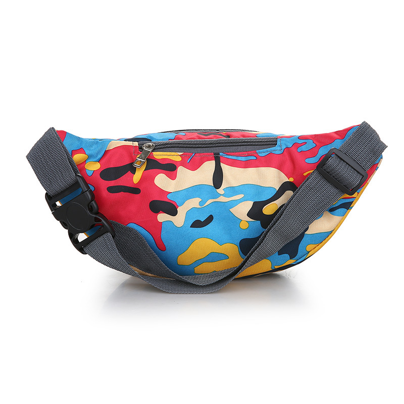 New multi-functional sports waist bag, waterproof for men and women, outdoor running, mobile phone chest bag, versatile camouflage Oxford cloth backpack Application Scenario