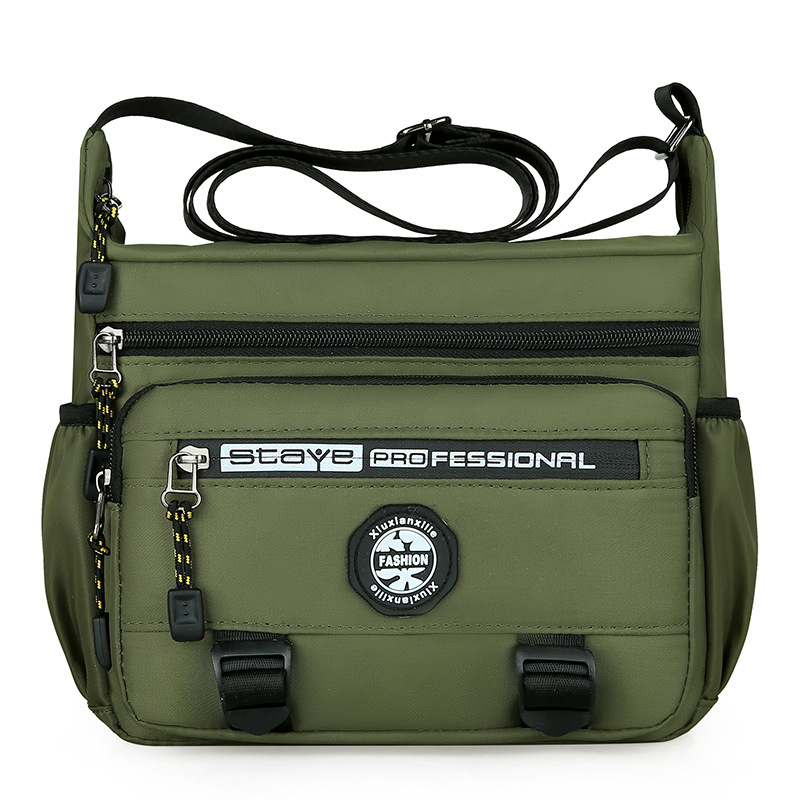 Cross-border men's single-shoulder bag, simple and casual crossbody bag, large-capacity multi-layer backpack, Oxford cloth business commuting men's bag undefined