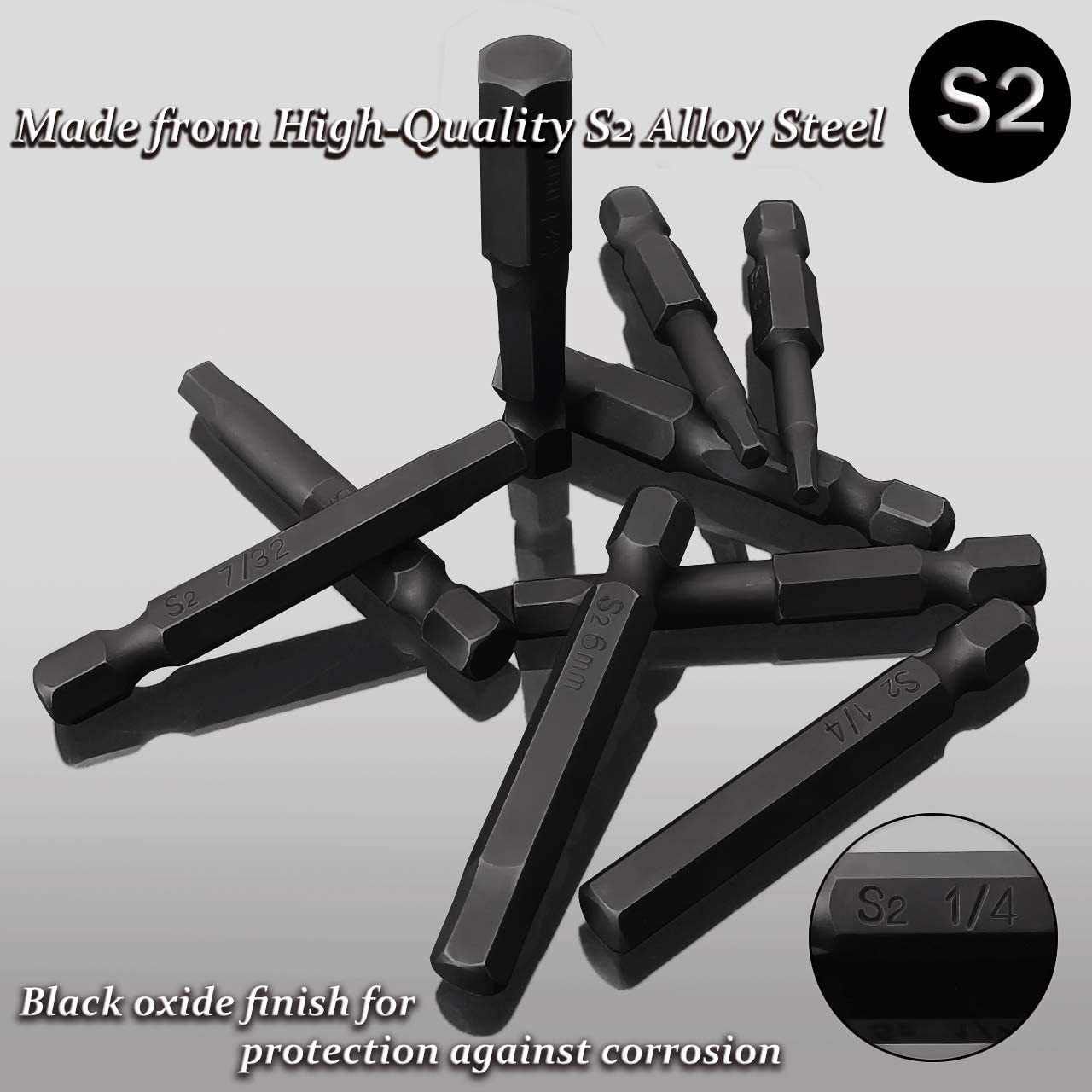 Black hexagon socket screwdriver set, 10PC imperial and 10PC metric blackened 1/4 hexagon handle magnetic screw screwdriver Application Scenario