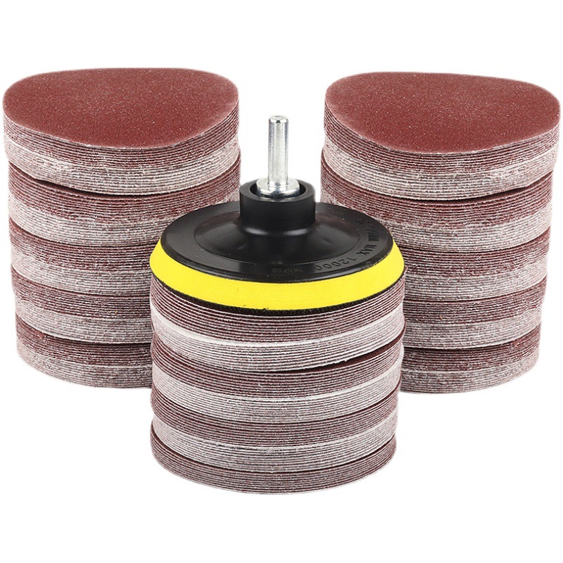 4-inch circular flocking sandpaper sheet, hand-held electric drill Angle grinder, polishing and grinding, self-adhesive woodworking sandpaper grinding sheet, 100mm Item Picture