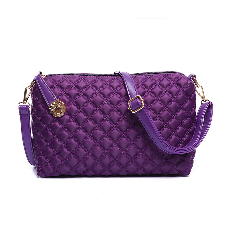 The 2022 new multi-piece set of women's bags with nylon embroidered thread and checkered pattern, a six-piece women's bag Specification image