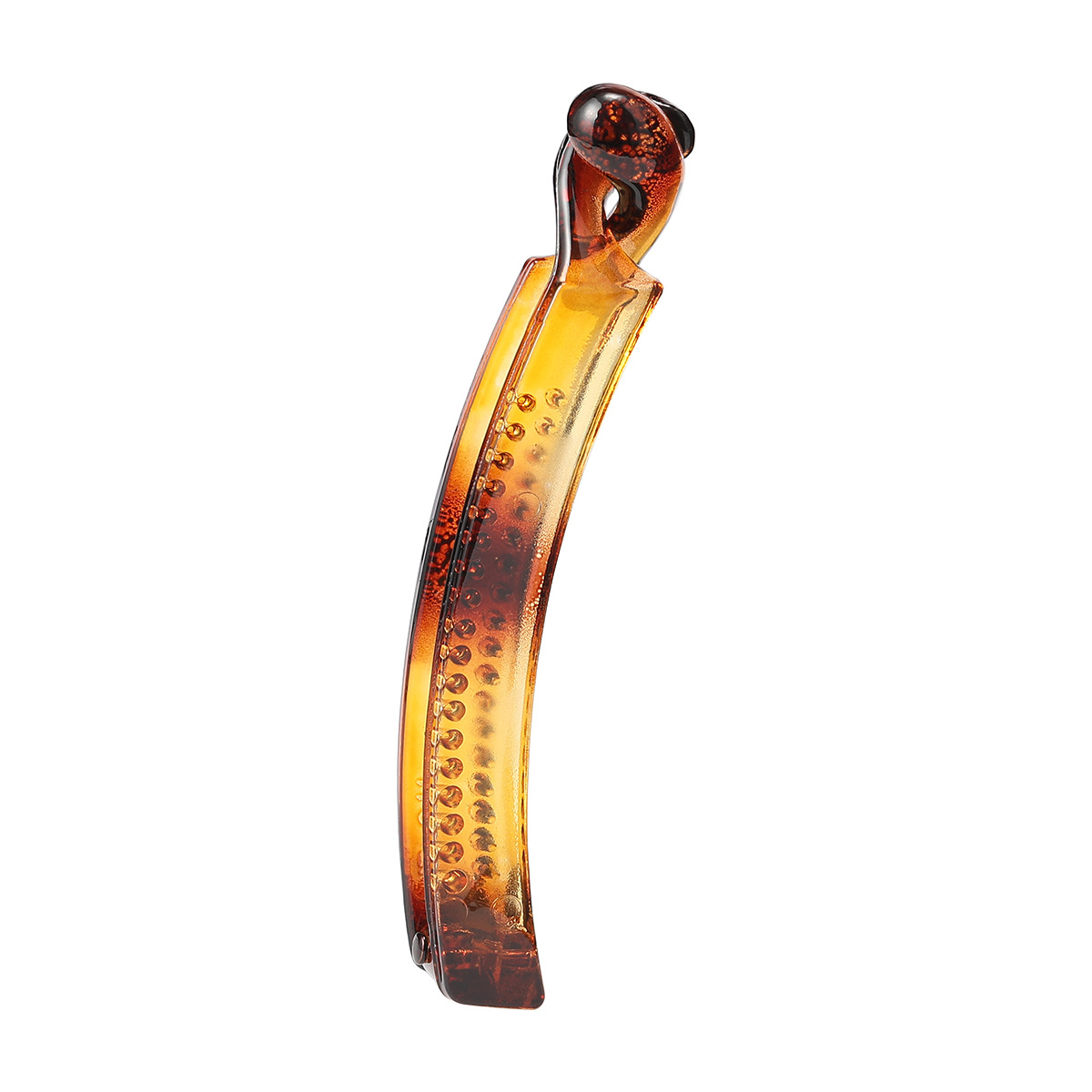 Korean-style hairpin for the back of the head, a high-end hairpin and hair accessory. Solid color, bright black, coffee color, fashionable twisted banana hairpin Item Picture