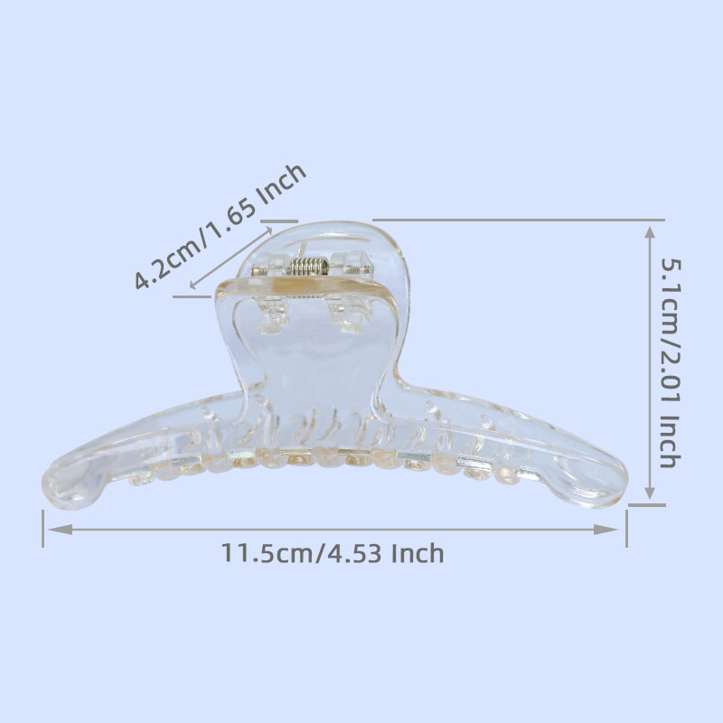 11.5 cm PC large plastic grab clip, DIY hair accessory material, black one-line moon-shaped hair clip Application Scenario