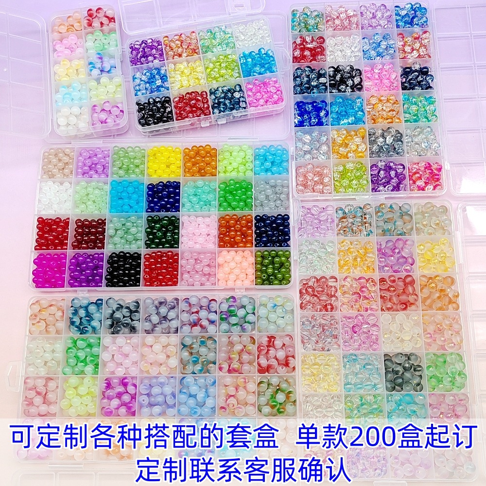 Red series traditional Chinese style New Year glazed glass beads diy handcrafted bead material bracelet jewelry bead accessories Application Scenario