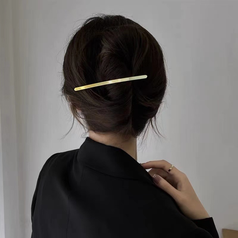 简约冷淡风发夹女后脑勺弹簧夹子头饰2022年新款高档金属i发卡