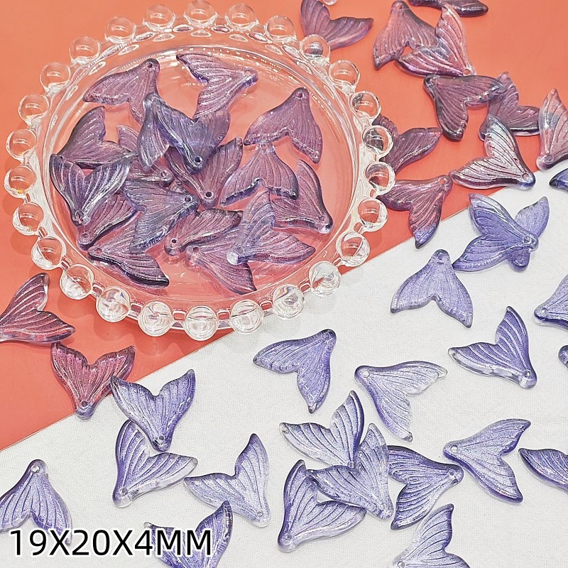 Chinese ancient-style glass fish-tail perforated earrings, bracelets, necklaces, pendants and other DIY accessories, wholesale of handcrafted materials undefined