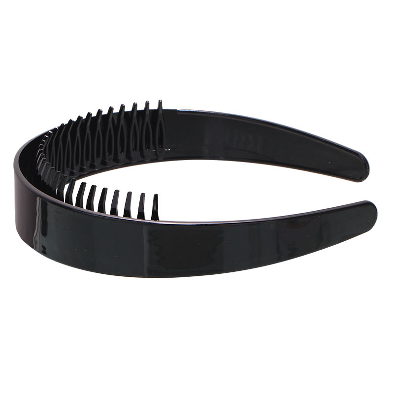 Korean wide hairband 2.5CM, toothed hairpin, comb teeth, black headband wholesale, ladies' spray-painted DIY fabric headband Specification image