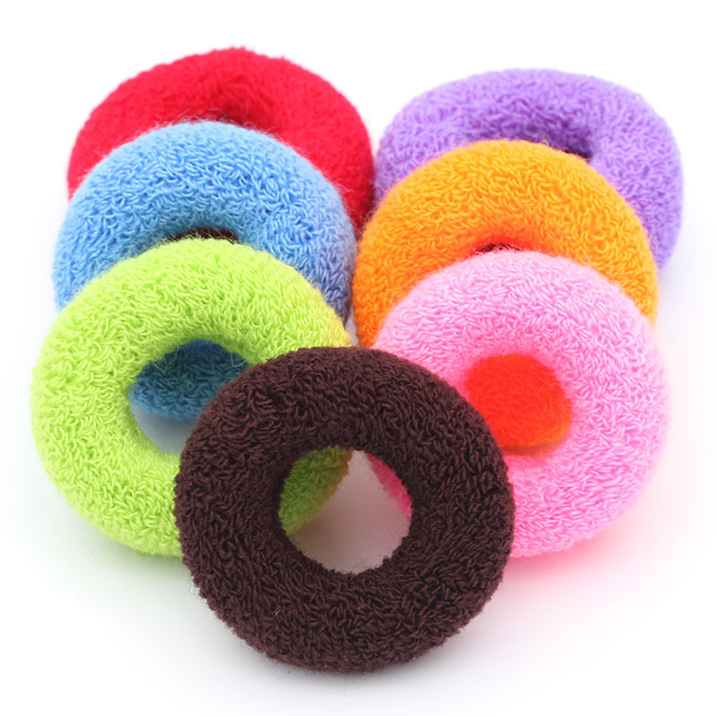 Thickened, seamless, trendy ponytail hair band, large Korean version, high-elasticity black bun hairstyle, towel band, leather band hair tie Specification image