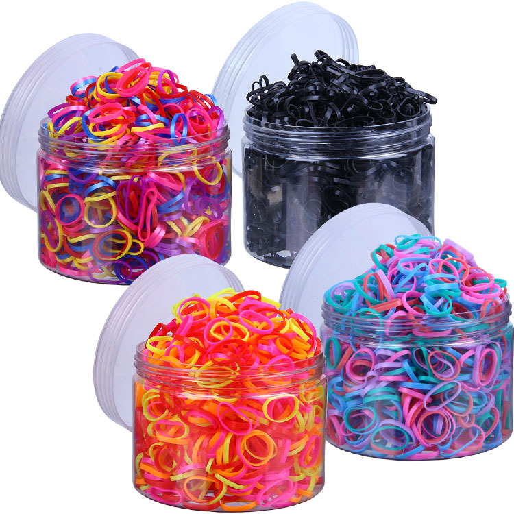 Disposable rubber band for women's hair ties, black high-elasticity hair bands, adult and children's hair ties and headwear details Picture