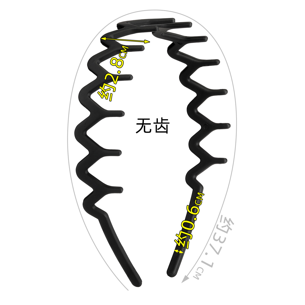 0.8 Comb style rubber black hair band, trendy men's backhead invisible hair pressure band, hair hole binding, face washing exercise hair Application Scenario