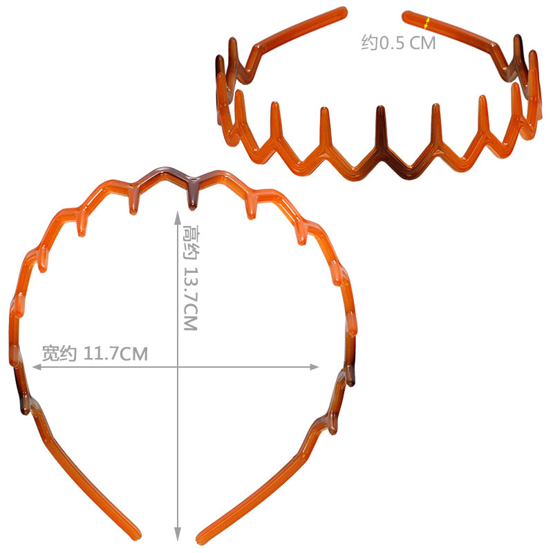 Plastic small wave plastic headband boutique, popular women's fringe hair band, night market street stall supply, hair accessories Application Scenario