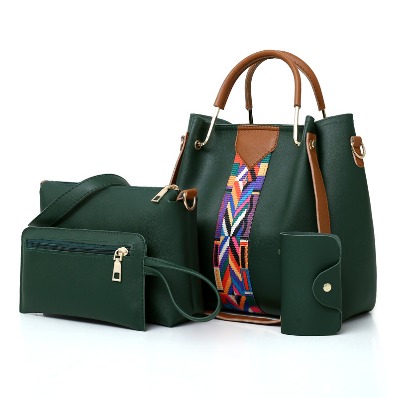Women's three-piece bag set, mother and child bag, 2024 new wide crossbody bag, bucket bag, handbag, large capacity single-shoulder bag undefined