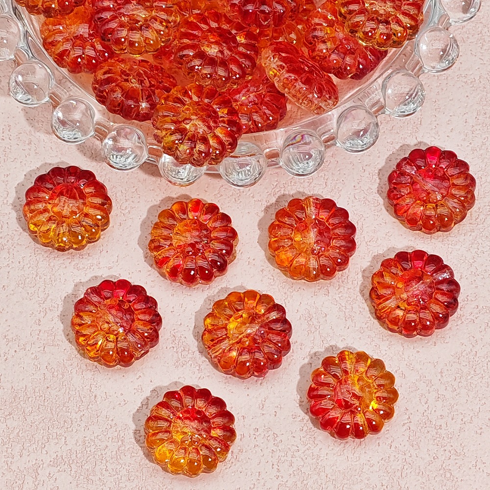 diy handcrafted glass sunflower straight-hole sunflower accessories, hairpins, bracelets, necklaces, beaded material jewelry Specification image