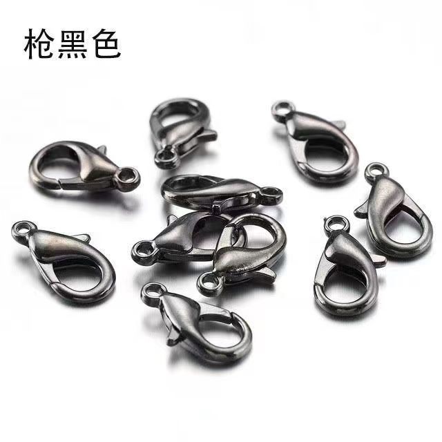 10mm/12mm强保色龙虾扣金银色KC金白K色混装diy合金配件材料批发 undefined