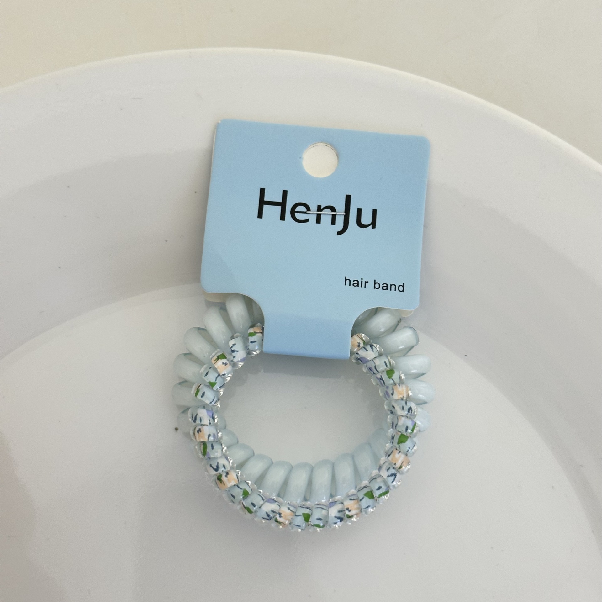 Korean girl ~ High-quality grape coconut polka dot telephone line, refreshing and versatile in summer, durable daily hair tie undefined