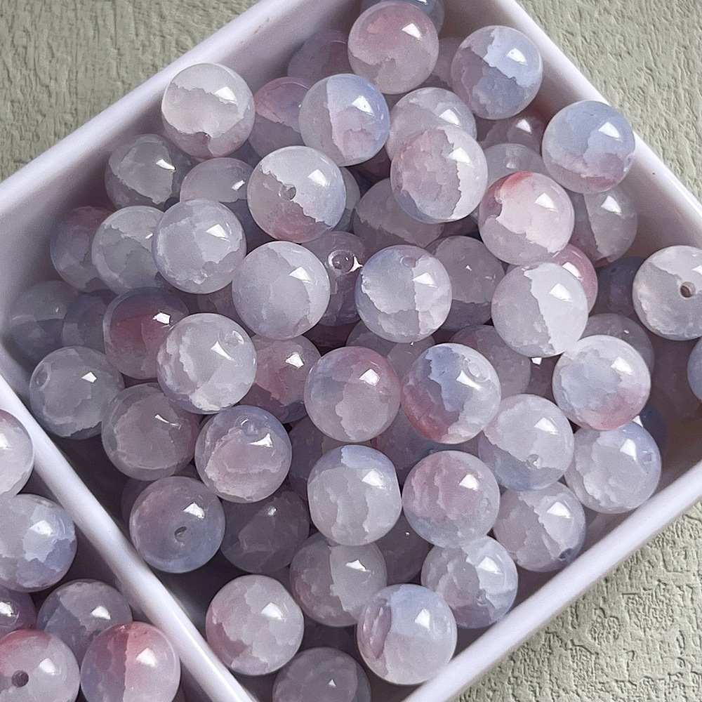 10mm transparent jade-broken glass beads, new summer 2024 ice-cracked string beads, DIY handcrafted bracelet, necklace, loose beads undefined