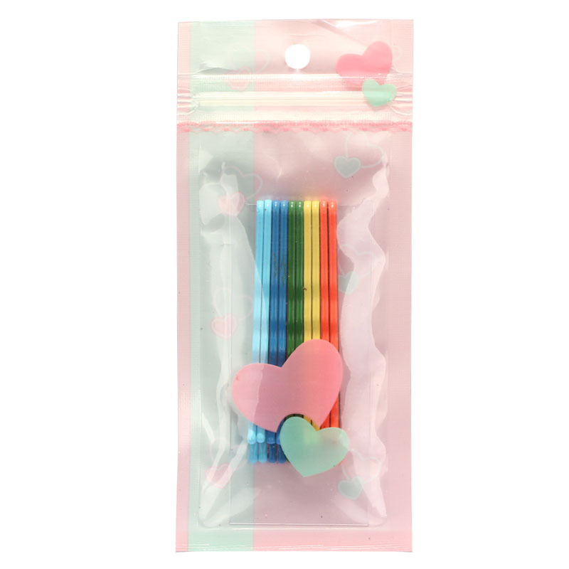 Wholesale of 6cm colorful one-line clips in Hyuna style candy-colored women's bangs and steel clips Item Picture