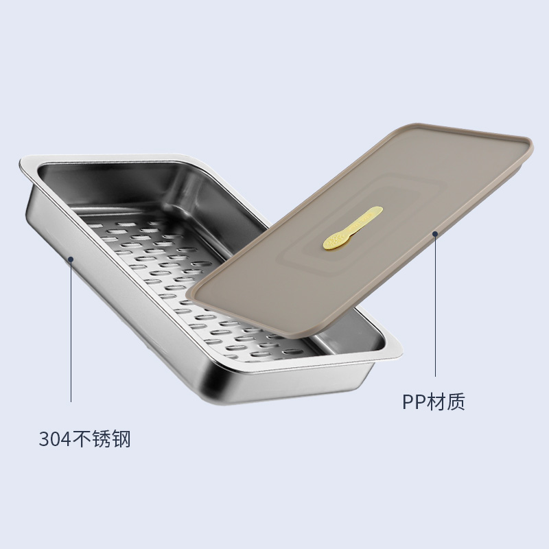 【CL】25Q4#6929-6931 Stainless steel dumpling box with wavy bottom (3300ml) 3.3L black/khaki clear Specification image