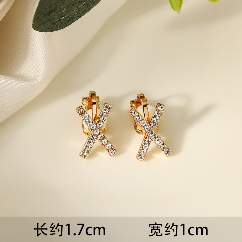 隐形欧美耳夹无耳洞可戴 法式个性滴釉耳饰女 气质简约时尚假耳环 undefined