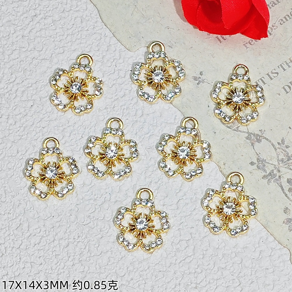 14k gold and diamond-encrussed pendant, DIY jewelry accessory, bracelet, necklace, beaded accessory, cartoon alloy dot diamond pendant undefined