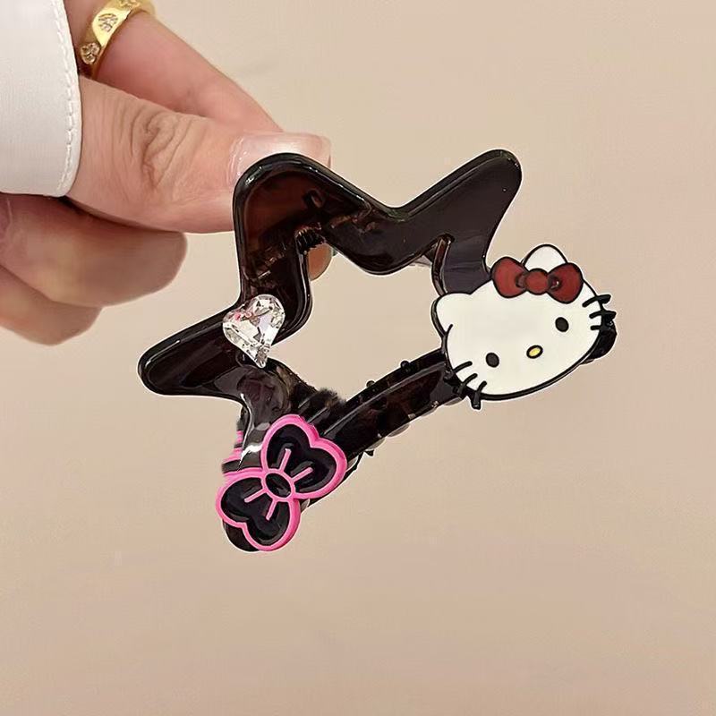 Cute five-pointed star semi-tied hair clip for women, 2025 new style, internet-famous, high-end shark clip, versatile hair clip, back of the head undefined