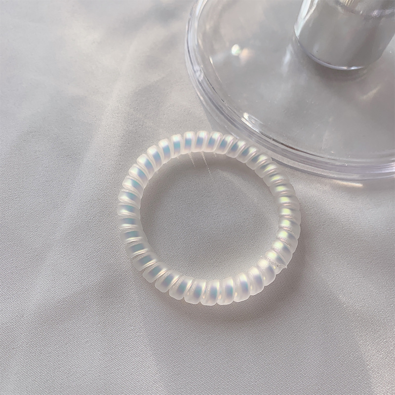 Cold and elegant white transparent telephone line hair tie, large and simple hair band, hair tie rubber band, popular online hair tie wholesale undefined