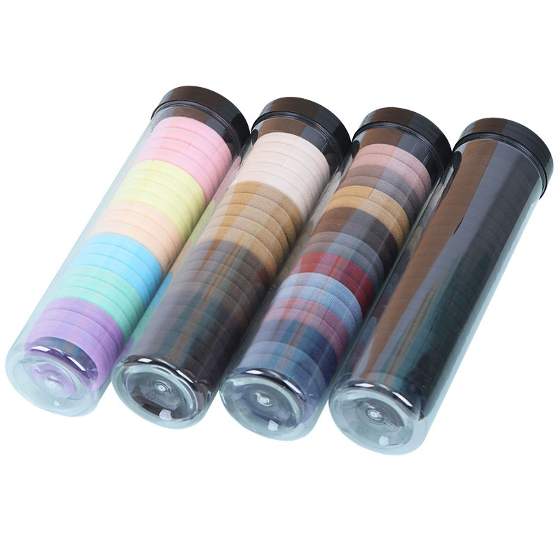 Korean version 20 cans of high-elasticity hair bands, seamless rubber bands, Douyin best-selling tubular hair bands, towel bands, and stickers full image