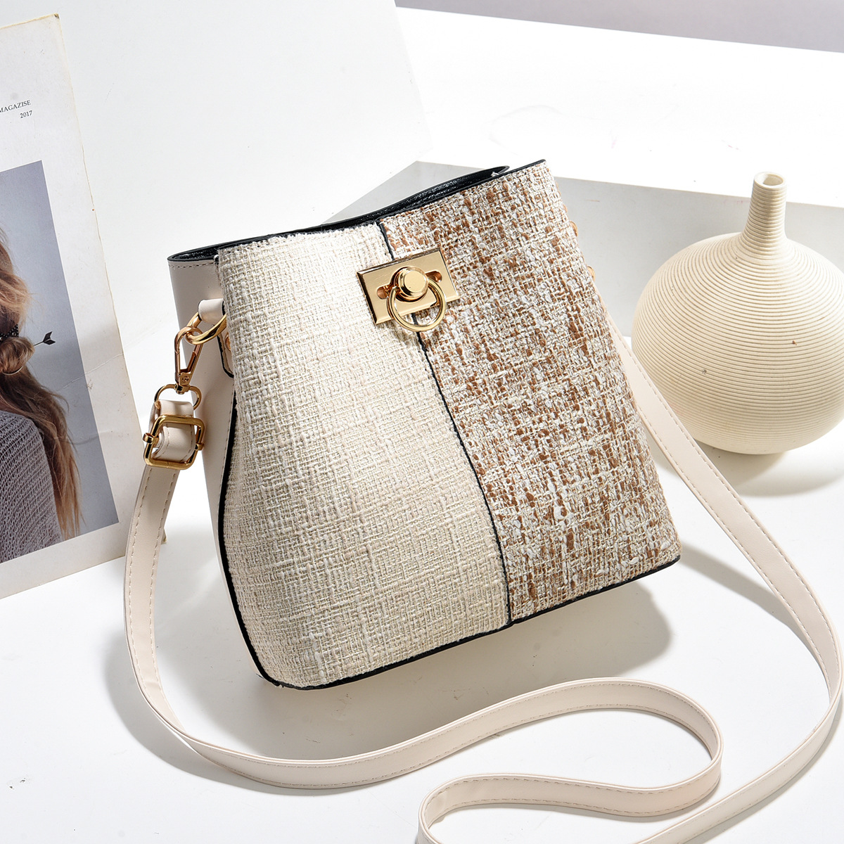 2025 Bucket Bag, a versatile summer new model, phone bag, large capacity, fashionable single-shoulder crossbody bag for women, Korean version from the manufacturer full image