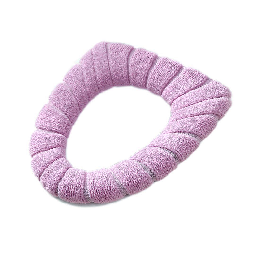 Nordic-style color-blocking handle toilet seat cover, plush knitted toilet seat cover, winter warm toilet seat, household toilet seat cover Item Picture