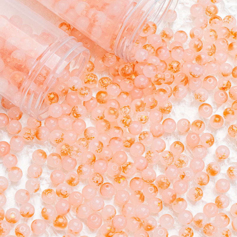 Wholesale of 8mm - 10mm jade material, ink-wash gold-sprinkled glazed glass beads, loose beads, hand-strung beads, DIY jewelry accessories materials undefined