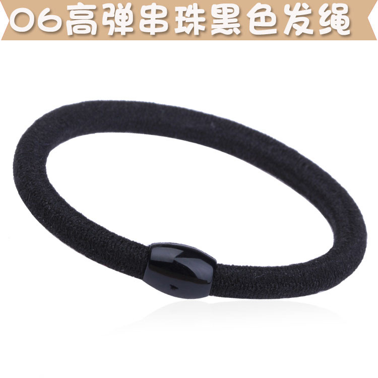Han Guo bi's self-kept basic solid color black is versatile. It can be used for tying hair in a ponytail bun, hair loops, hair ties and leather bands