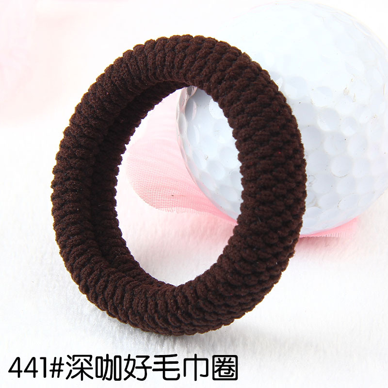 Thickened, seamless, trendy ponytail hair band, large Korean version, high-elasticity black bun hairstyle, towel band, leather band hair tie undefined