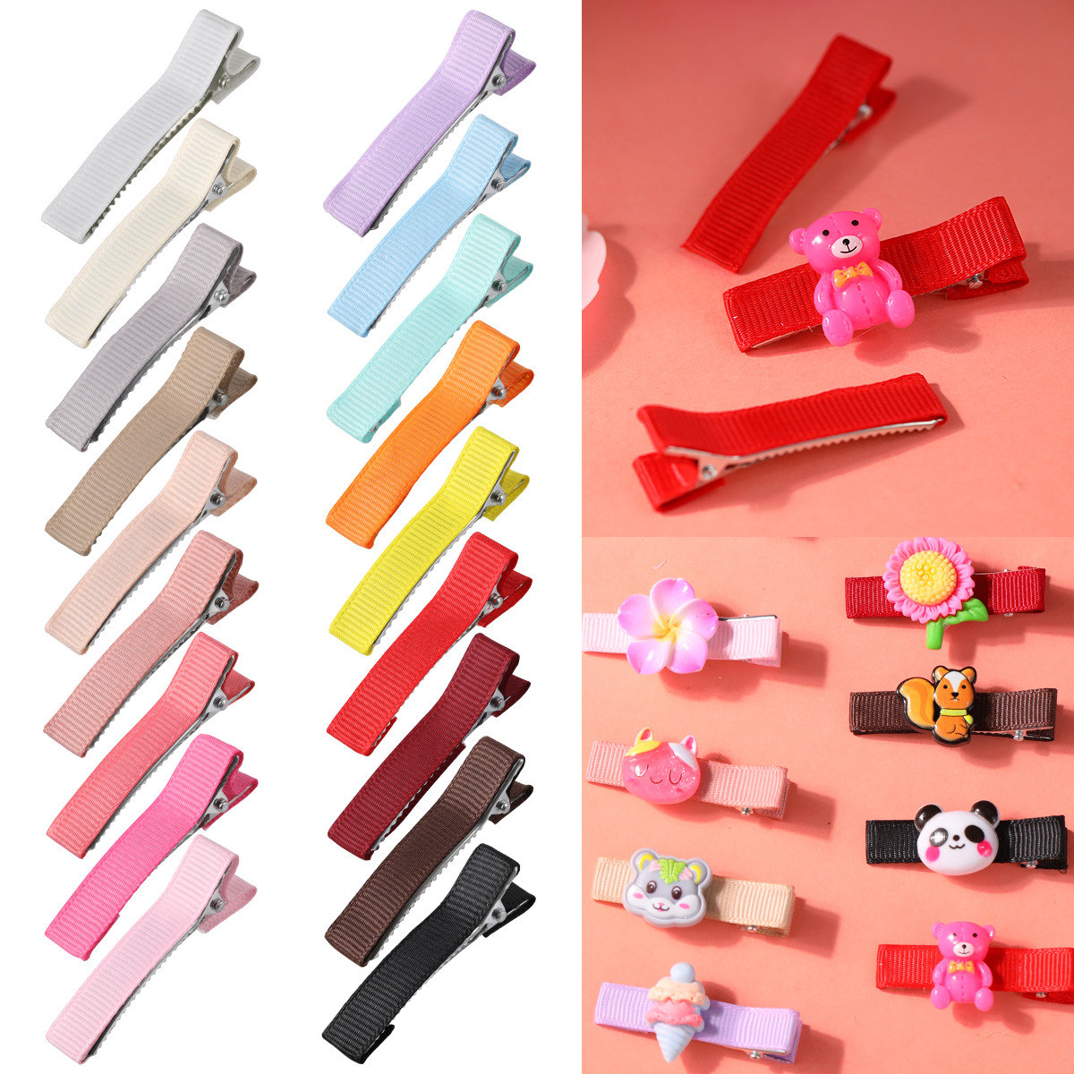 5cm thickened duckbill clip, fabric hair clip, BB side clip, diy handmade hair accessory material, hair accessory accessory full image