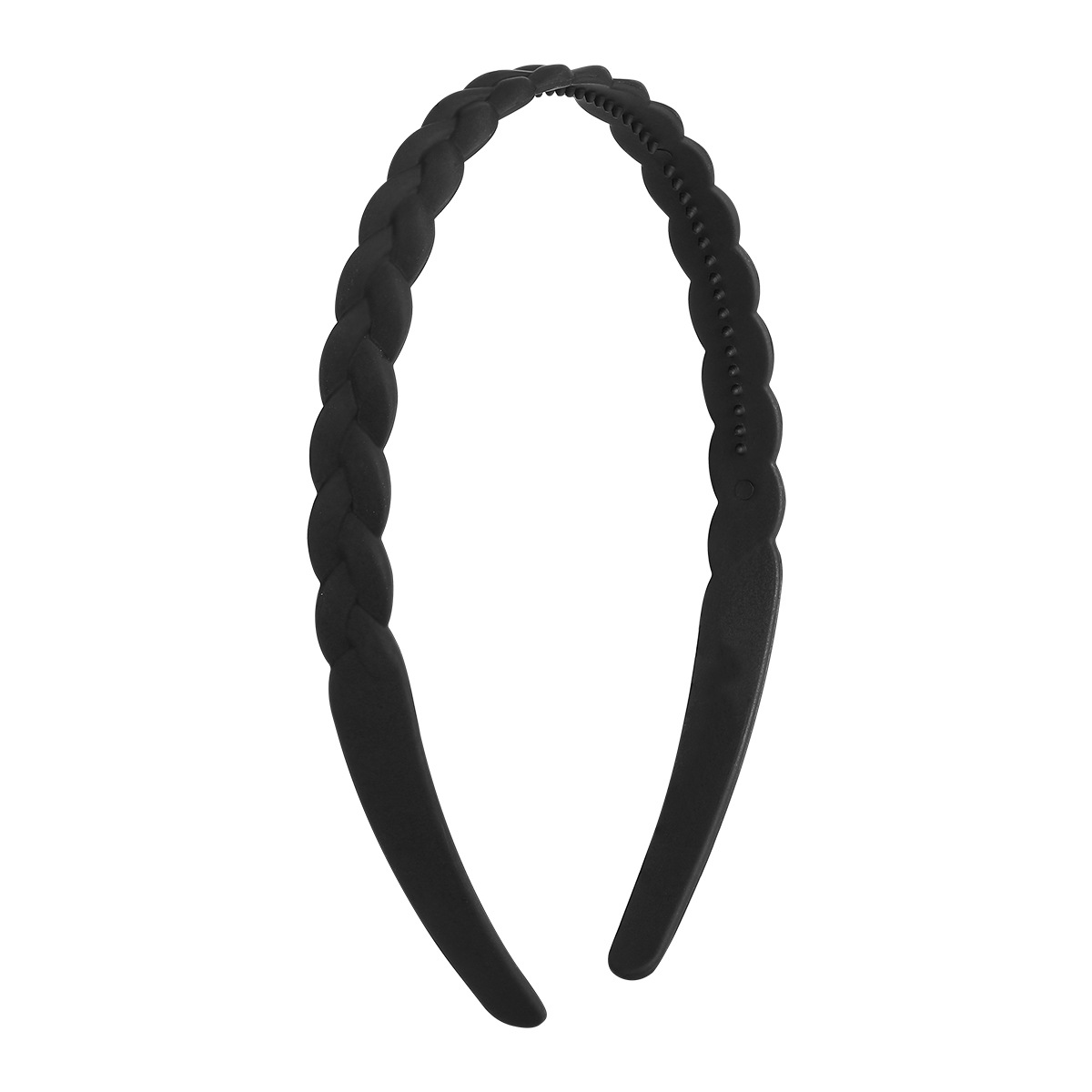 Matte braided braided women's hair band, matte black toothed women's hair band, simple and fashionable hair pressure band Item Picture