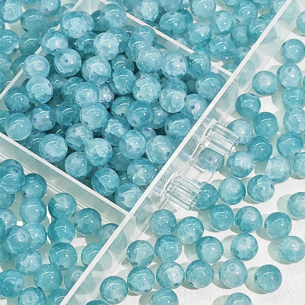 10mm jade broken glass beads, colored glass beads, hand-strung beads, diy bracelet accessories, loose beads, straight hole round beads, material accessories undefined