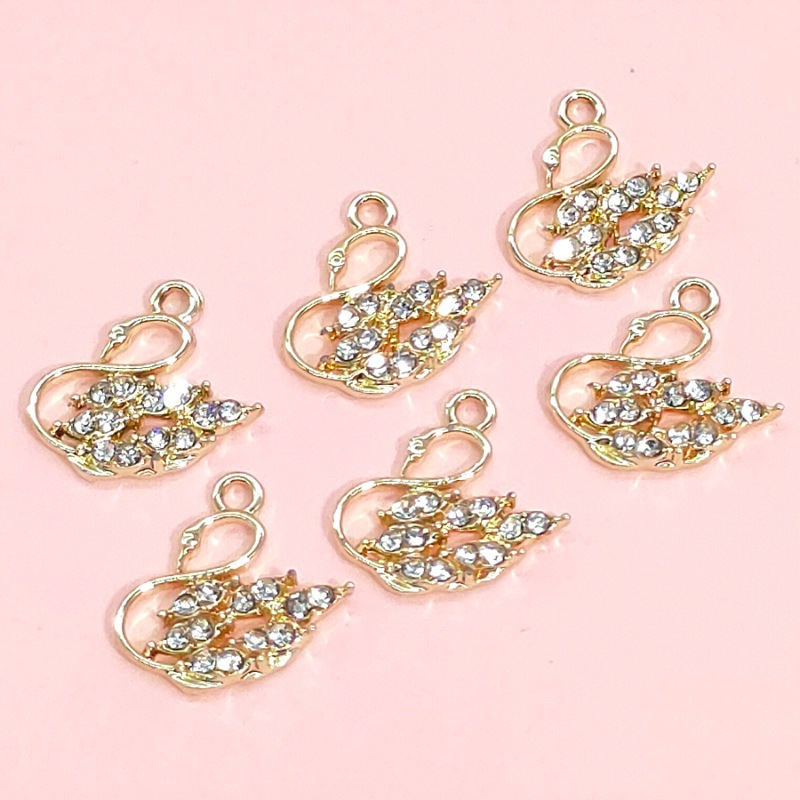 14k gold and diamond-encrussed pendant, DIY jewelry accessory, bracelet, necklace, beaded accessory, cartoon alloy dot diamond pendant undefined