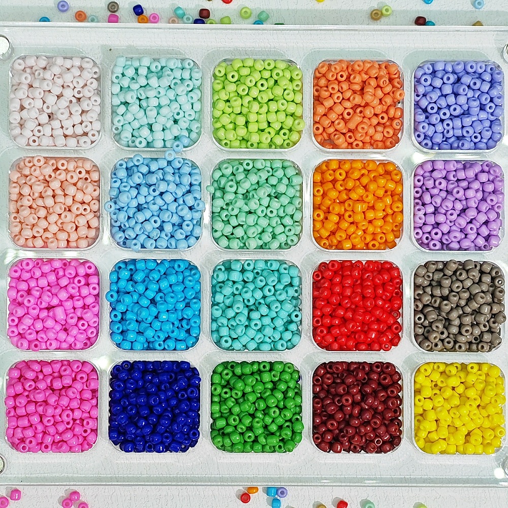 Glass solid color baked paint rice bead bracelet, loose bead material, diy handcrafted bead necklace, bead jewelry accessories wholesale details Picture