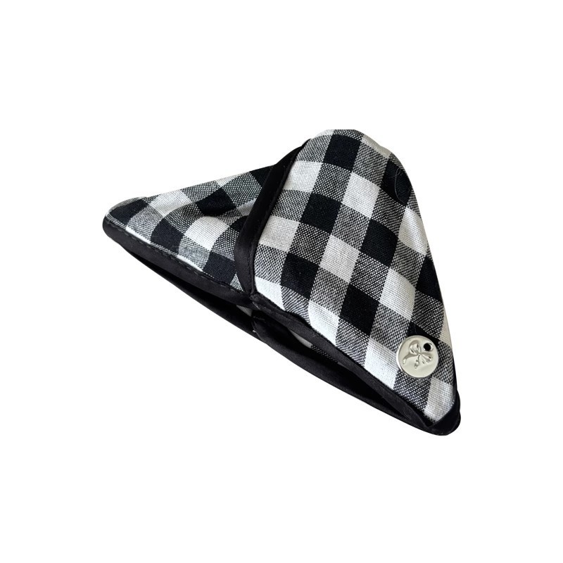 Korean-style black and white checkered triangular grab clip, large satin pearl shark clip hairpin, women's high-end hairpin headwear Item Picture