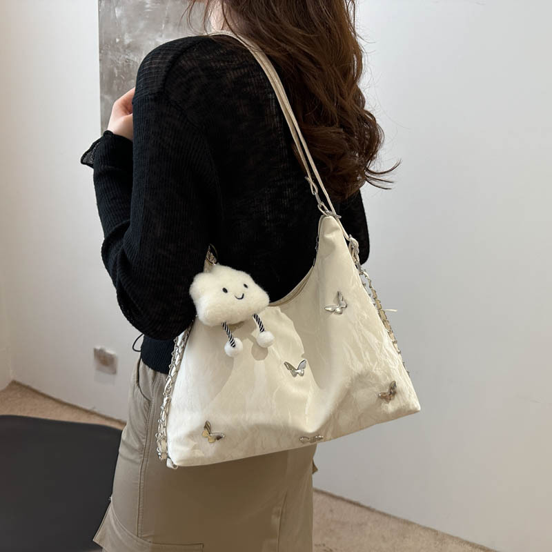 大容量蝴蝶通勤背包女2024新款潮流百搭单肩包多功能质感斜跨包 details Picture