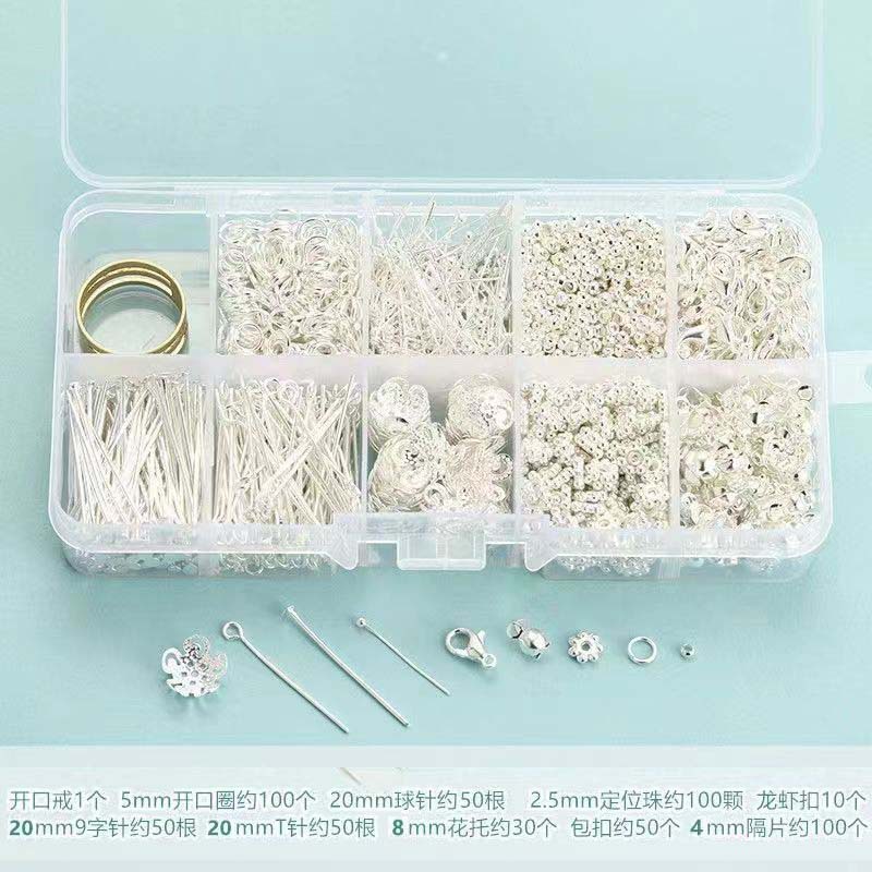 diy handcrafted accessory set: Open circle Nine-pin, T-pin, lobster buckle, positioning bead, hairpin accessories, complete set of accessories undefined