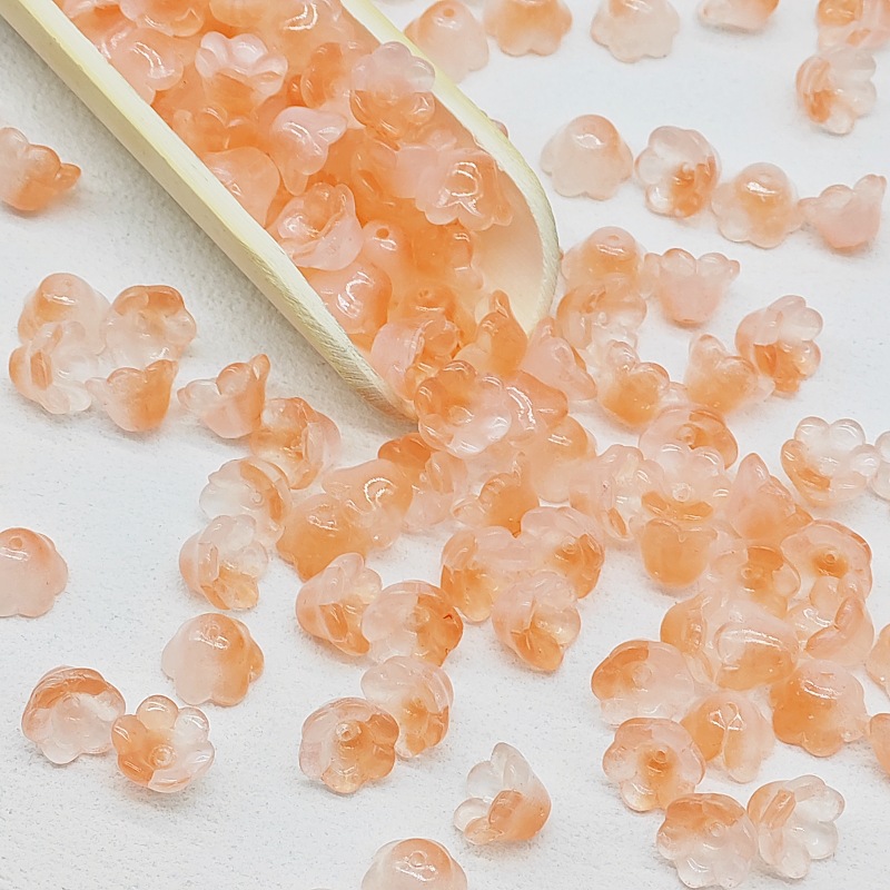 7x12mm glass beads, lily of the valley scattered beads, campanula flower buds, bell flower, diy jewelry, hairpin, beading material undefined