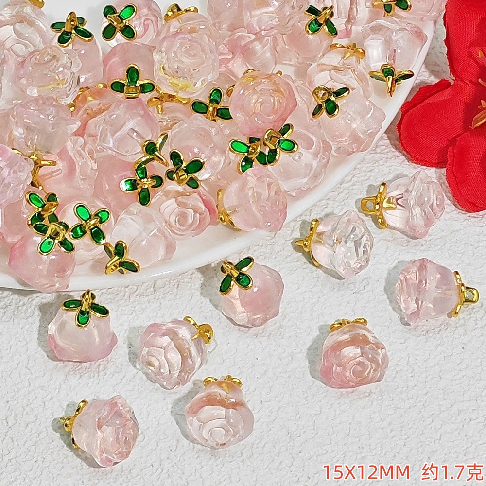 New crystal peach pendant, peach drip slip accessory, bracelet, bracelet, diy jewelry accessory, pendant material undefined