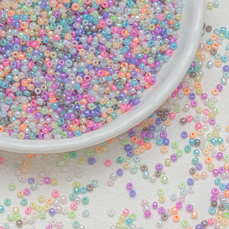 3mm colored candy, glass, rice beads, cream beads, diy handmade materials, loose beads, bracelet, necklace, small accessories, beading undefined